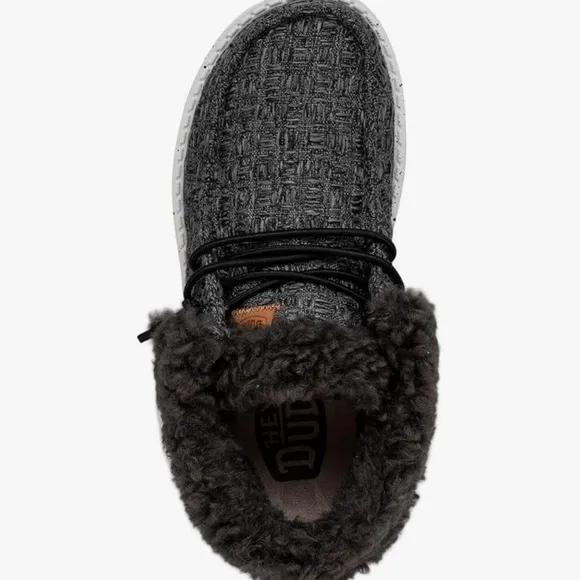 Hey Dude Wendy Black Fold Stitch Cozy Shoes Youth T (Little Boy) 1  New in box!