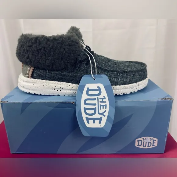 Hey Dude Wendy Black Fold Stitch Cozy Shoes Youth T (Little Boy) 1  New in box!