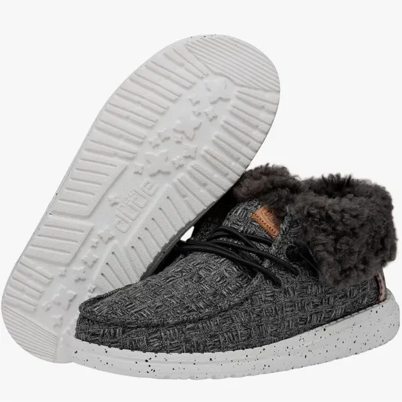 Hey Dude Wendy Black Fold Stitch Cozy Shoes Youth T (Little Boy) 1  New in box!