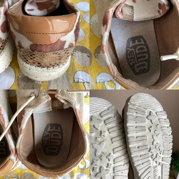 Hey Dude Wendy Cow Pieced Men’s shoes size 10