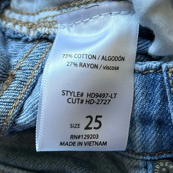 Hidden Nori High-Rise Extra Wide Leg Drawstring Blue Denim Jeans NWT Size 25