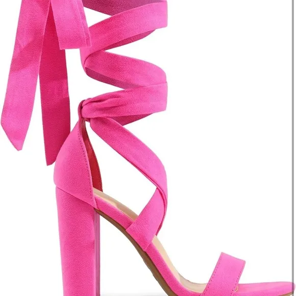 High Heels Lace Up Chunky Block Heels Strappy Sexy Open Toe Heels Pumps Sandals