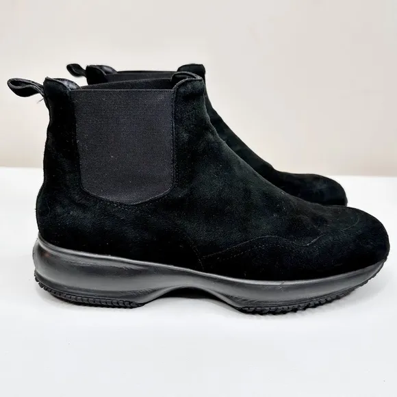 Hogan Interactive Chelsea Boots Black Suede Women’s SZ 40 US 10