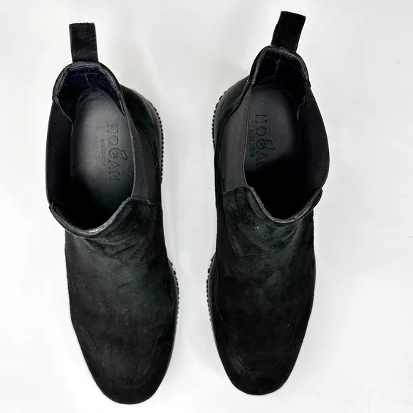 Hogan Interactive Chelsea Boots Black Suede Women’s SZ 40 US 10