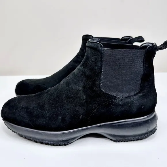 Hogan Interactive Chelsea Boots Black Suede Women’s SZ 40 US 10