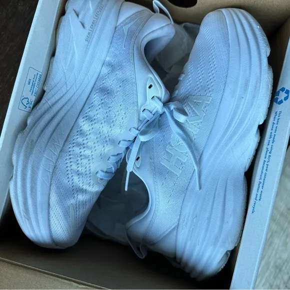 Hoka All-White Athletic Sneakers