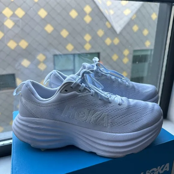 Hoka All-White Athletic Sneakers
