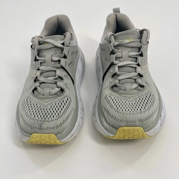 HOKA Gaviota 2 Road Running Athletic Shoes Gray and Yellow Sneakers Womens 7.5