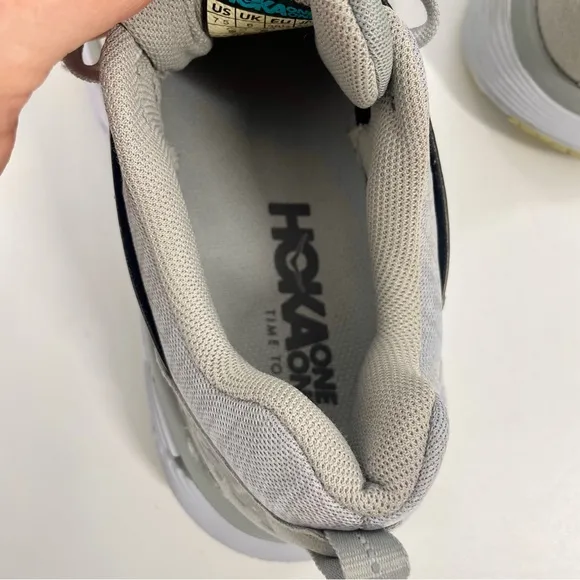HOKA Gaviota 2 Road Running Athletic Shoes Gray and Yellow Sneakers Womens 7.5