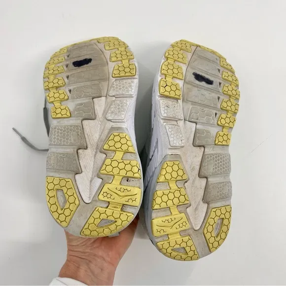 HOKA Gaviota 2 Road Running Athletic Shoes Gray and Yellow Sneakers Womens 7.5