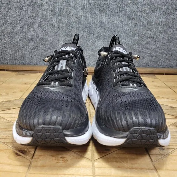 Hoka One One Clifton 5 Shoes Mens Size 8 2E Black Running Sneakers 1093757 BWHT