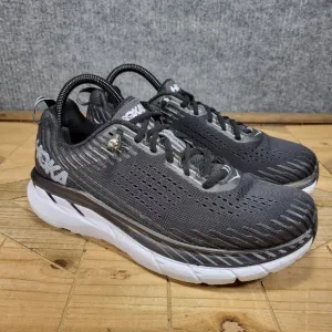 Hoka One One Clifton 5 Shoes Mens Size 8 2E Black Running Sneakers 1093757 BWHT