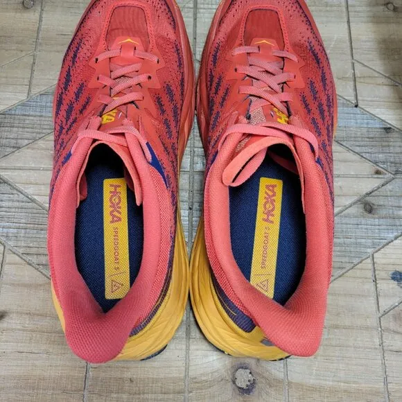 Hoka One One Speedgoat 5 Running Shoes Sneakers 1123157 FRYL Red Men’s Size 10D