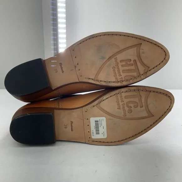 Hollywood Trading Company Gwen Brown Leather Handmade Chelsea Boots Women Size 8