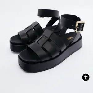 🖤HP🖤 Authentic Leather Zara Platform Chunky Fisherman Sandals US 9 EU 40 NWOB