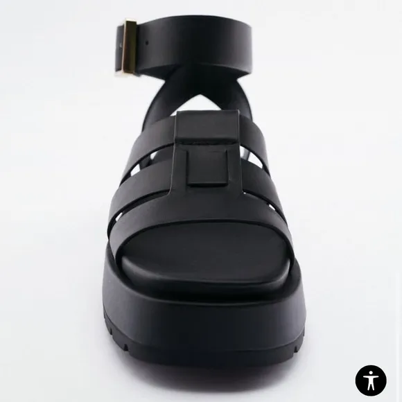 🖤HP🖤 Authentic Leather Zara Platform Chunky Fisherman Sandals US 9 EU 40 NWOB