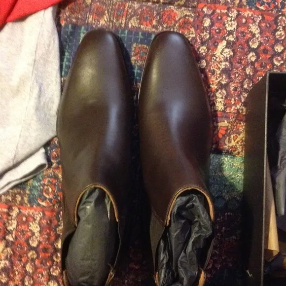 Hugo Boss Men's Lisbon Dark Brown Leather Chelsea Boots - 11.5(UK 10.5) - NIB