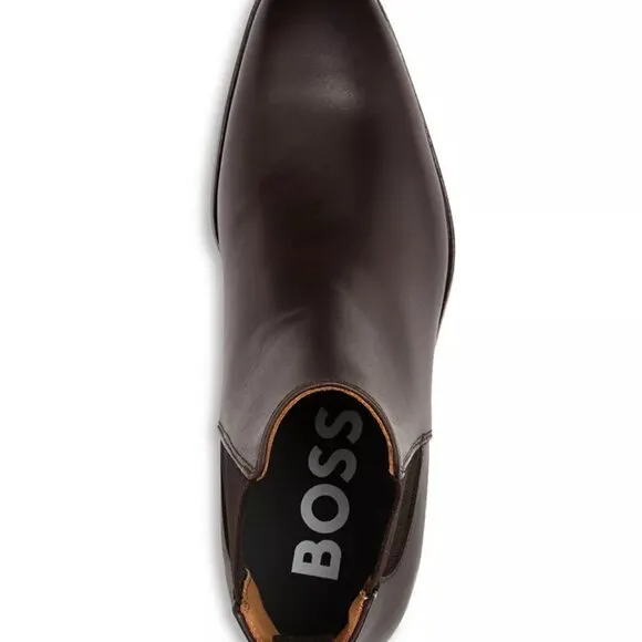 Hugo Boss Men's Lisbon Dark Brown Leather Chelsea Boots - 11.5(UK 10.5) - NIB