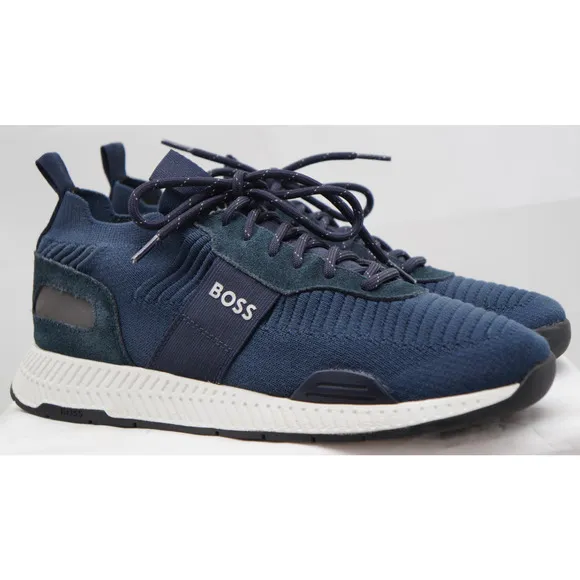 HUGO BOSS TITANIUM RUNN KNSTA $199 Men’s Size 9 NAVY BLUE AUTHENTIC 50470596
