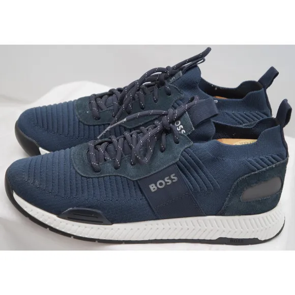 HUGO BOSS TITANIUM RUNN KNSTA $199 Men’s Size 9 NAVY BLUE AUTHENTIC 50470596