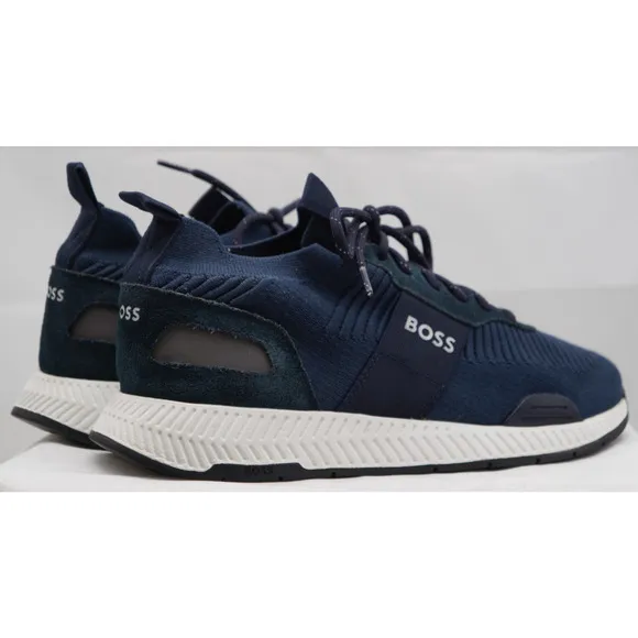 HUGO BOSS TITANIUM RUNN KNSTA $199 Men’s Size 9 NAVY BLUE AUTHENTIC 50470596