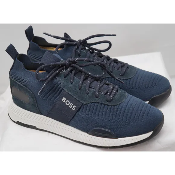 HUGO BOSS TITANIUM RUNN KNSTA $199 Men’s Size 9 NAVY BLUE AUTHENTIC 50470596