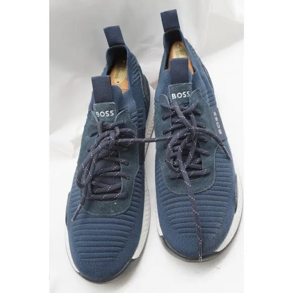 HUGO BOSS TITANIUM RUNN KNSTA $199 Men’s Size 9 NAVY BLUE AUTHENTIC 50470596