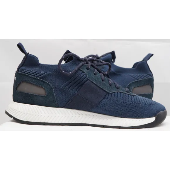 HUGO BOSS TITANIUM RUNN KNSTA $199 Men’s Size 9 NAVY BLUE AUTHENTIC 50470596