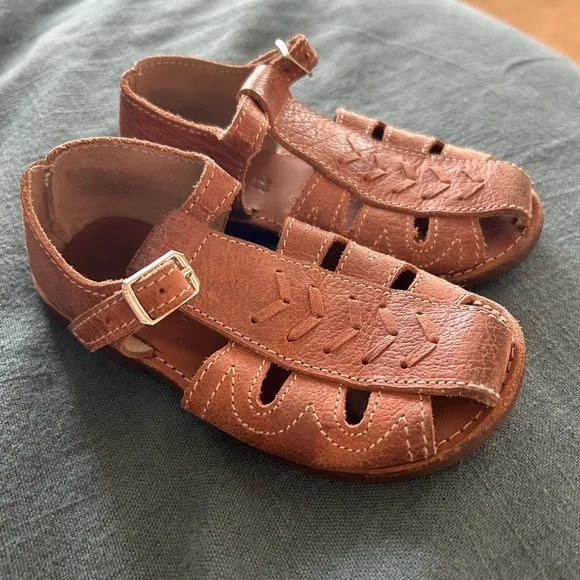 Humble Soles Brown Leather Kids Sandals