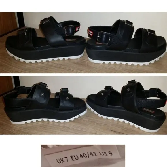 Hunter Originals Leather Mid Chunky Platform 9