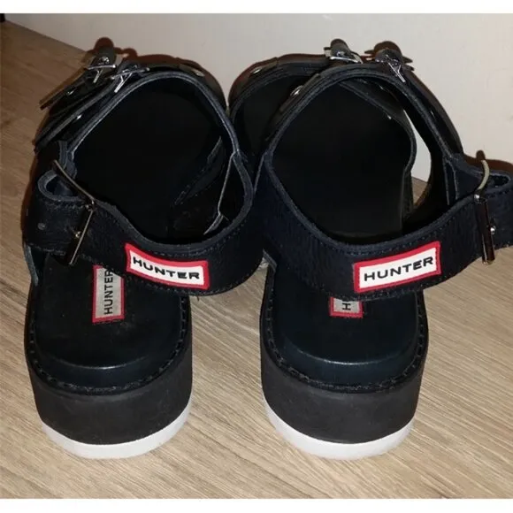 Hunter Originals Leather Mid Chunky Platform 9
