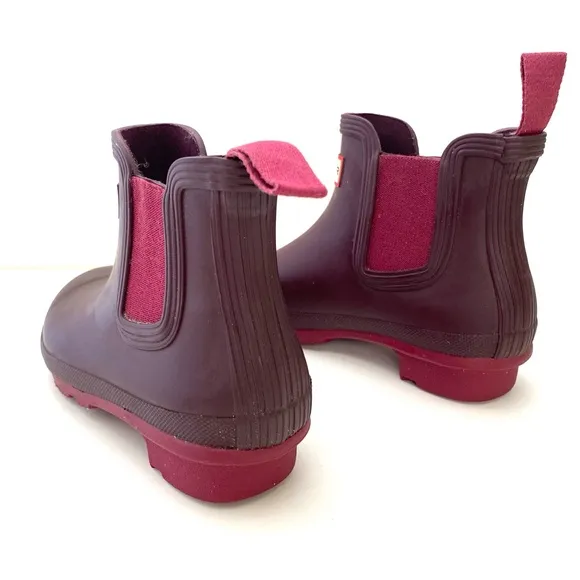 Hunter Women's Original Hayes Burgundy Red Chelsea Boots