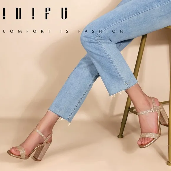 IDIFU Chunky Heel Sandals