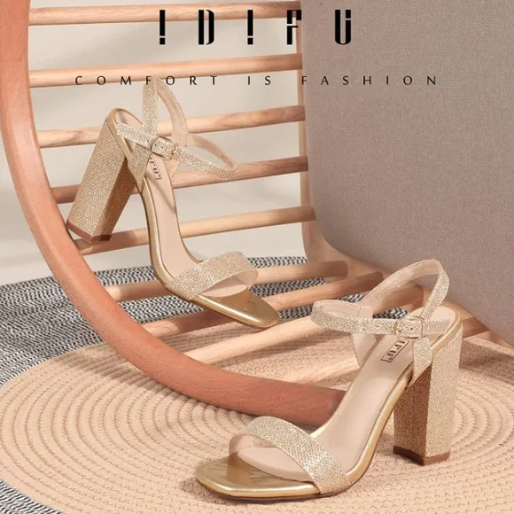 IDIFU Chunky Heel Sandals