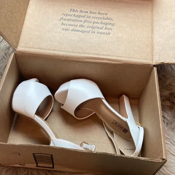 IDIFU Jana Platform Chunky High Heels Peep Toe Ankle Strap Wedding Bridal Party