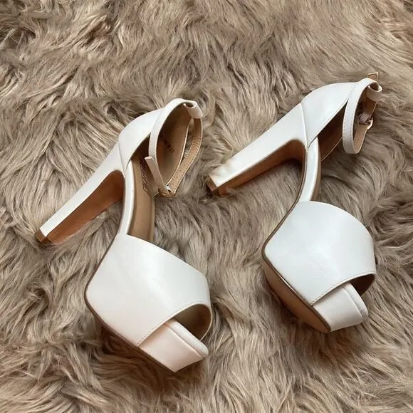 IDIFU Jana Platform Chunky High Heels Peep Toe Ankle Strap Wedding Bridal Party