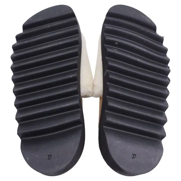 Iris &amp; Ink Poppy Faux Shearling Slides In White Wool