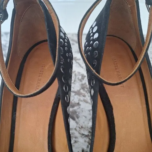 Isabel Marant Studded Black Heels suede Flats  size 39