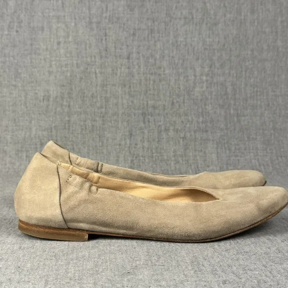 Italeau Mara Taupe Suede Flexlite Ballet Flats Size EU 37.5 / US 7