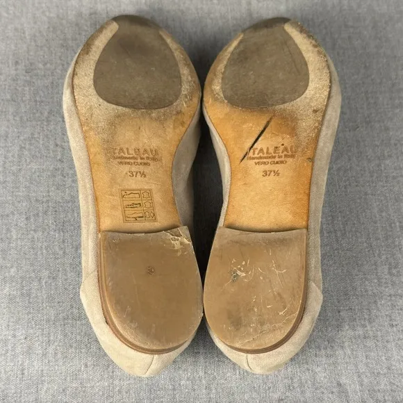 Italeau Mara Taupe Suede Flexlite Ballet Flats Size EU 37.5 / US 7