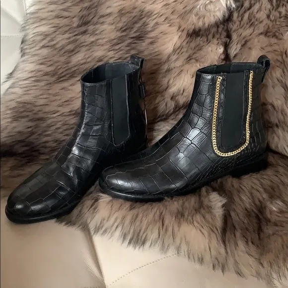 Italian Croc Chelsea Boots