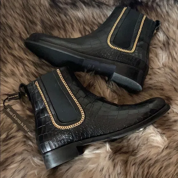 Italian Croc Chelsea Boots