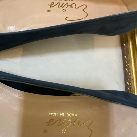 Italian suede flats with bow  size 9 1/2