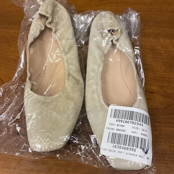 J Crew Anya scrunchie ballet flats in suede BK480