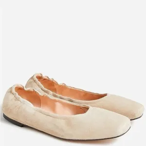 J Crew Anya scrunchie ballet flats in suede BK480