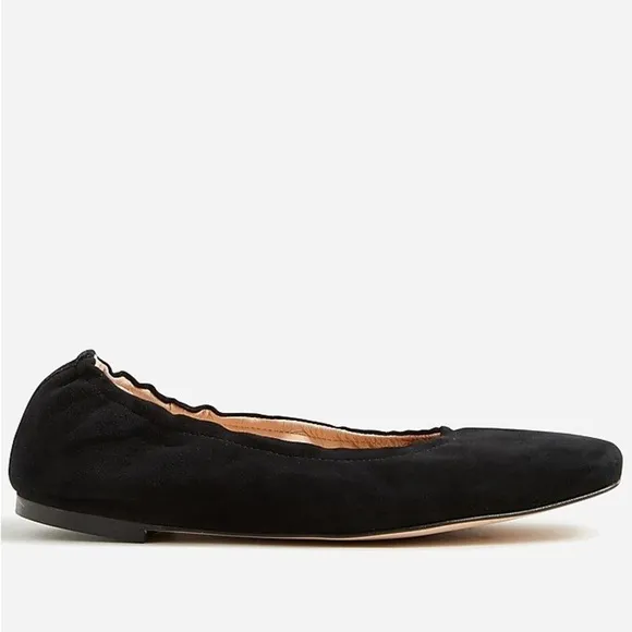 J Crew Anya scrunchie ballet flats in suede BK480