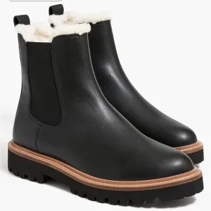J crew black Lug-sole Chelsea boots
