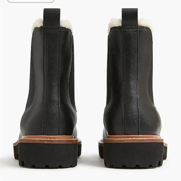 J crew black Lug-sole Chelsea boots