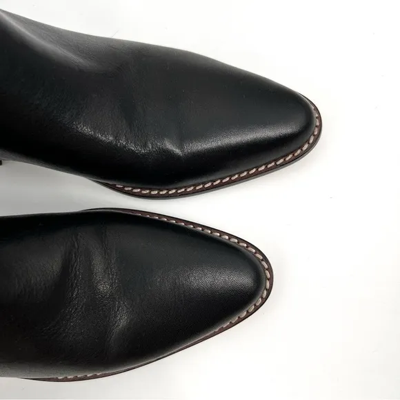 J. Crew Chelsea boots size 7 Black Leather Pointed Heel Chelsea Tall Ankle AB131