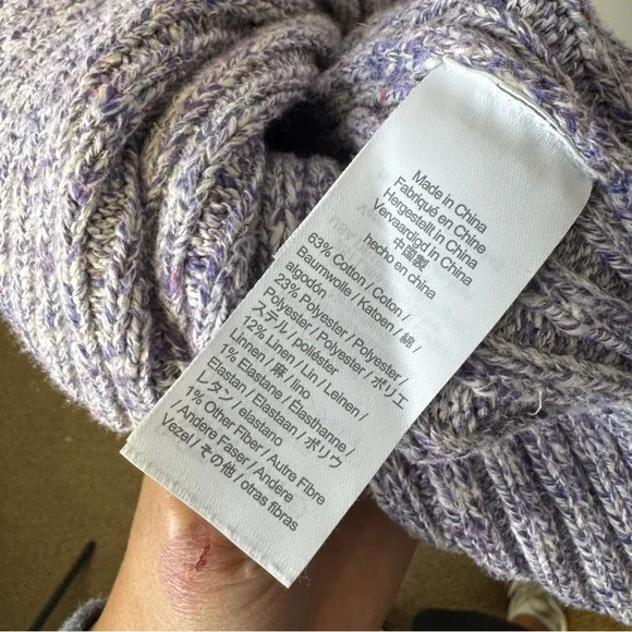 J Crew Elegant Lilac Heather RIbbed Knit Thick Long Sweater Dress Size Medium